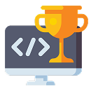 An image that displays a trophy to visually show the user that the section used with this image is about hackathons.